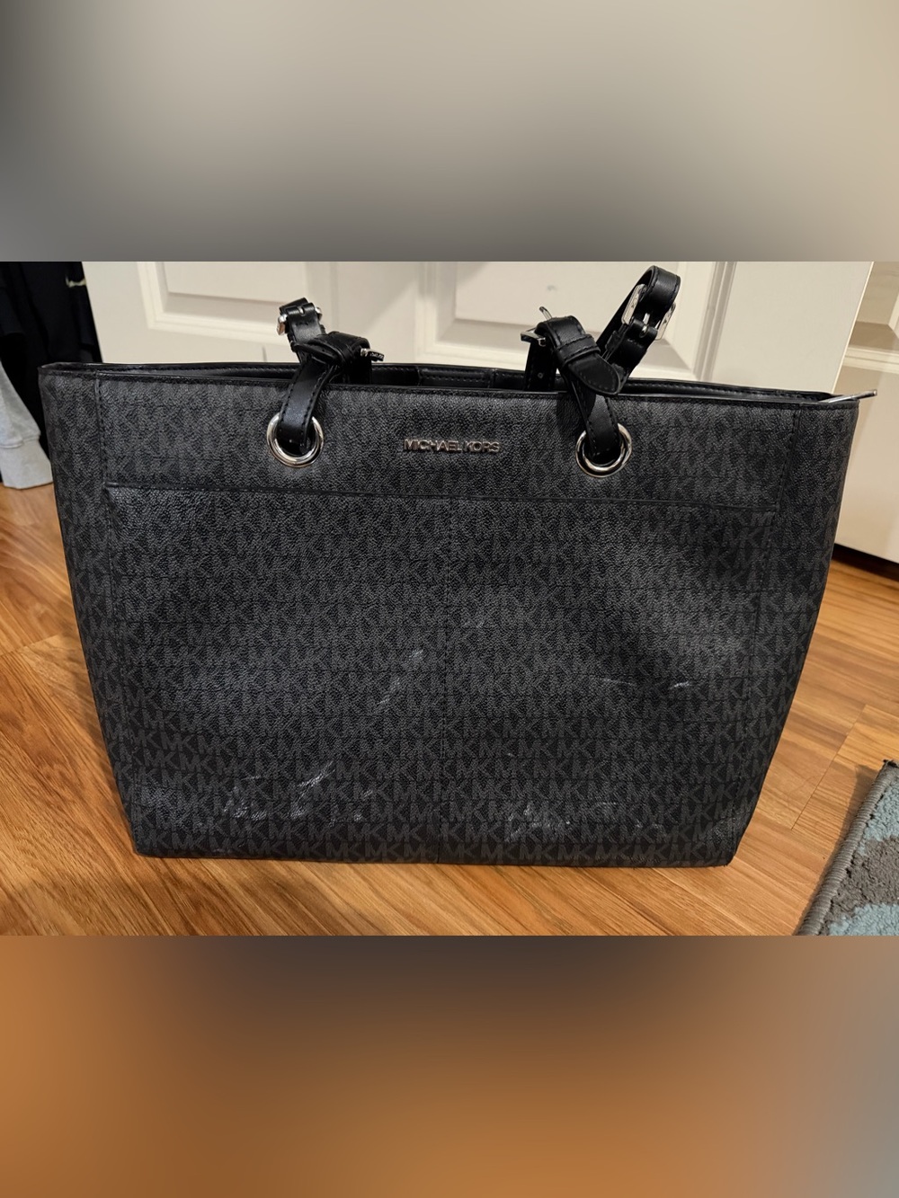 Michael Kors Black/Charcoal MK Logo Tote